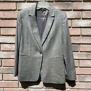 ANTONIO MELANI gray plaid blazer jacket lightweight spring summer neutral fall